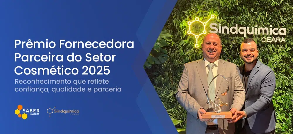 Saber Química é reconhecida pelo Sindquímica Ceará como Fornecedora Parceira do Setor Cosmético em 2025 durante o Encontro Anual das Indústrias Químicas.